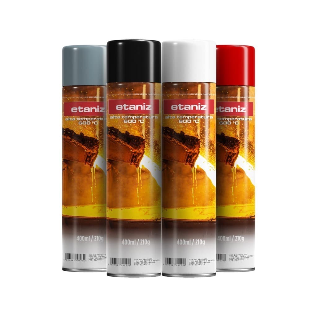 Tinta Spray alta temperatura Escapamento Forno Fogão Rodas Carros 400ml