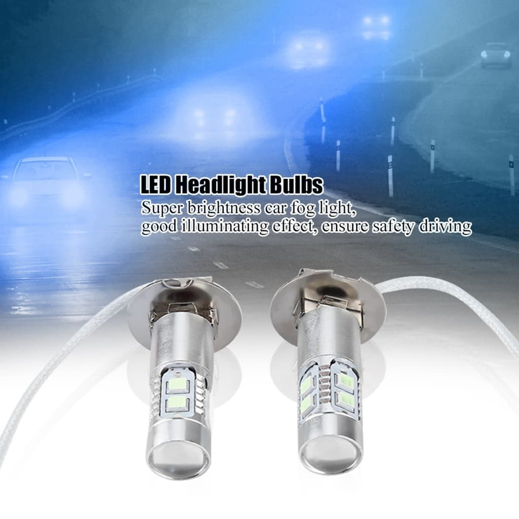 TMA ~ 2 Unidades 100W 1200LM 8000K Carro LED Kit De Lâmpadas De Farol Lâmpada De Neblina Diurna Para H3