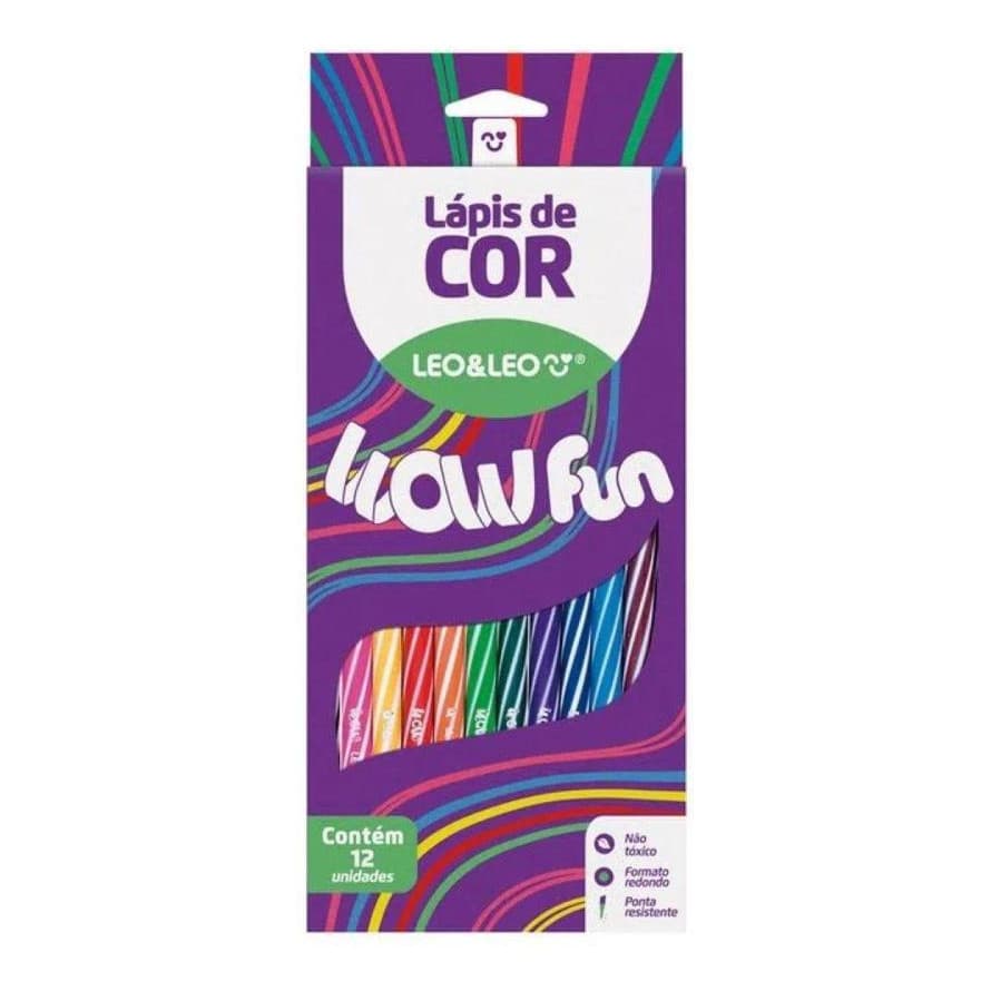 Lapis De Cor Wow Caixa C/ 12 Cores Redondo Leo&leo - Léo&léo