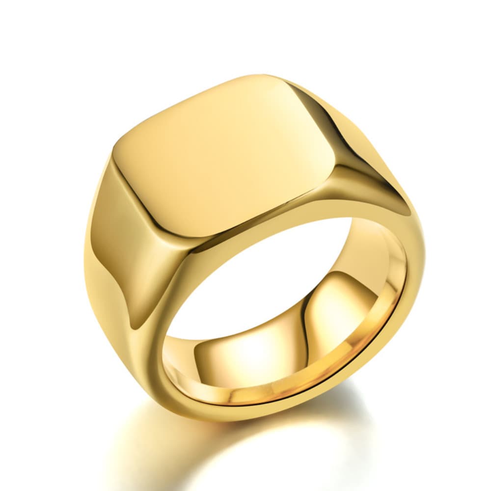Anel Ouro 18K Masculino Dedeira Formatura Presente Grande Elegante Alta Durabilidade