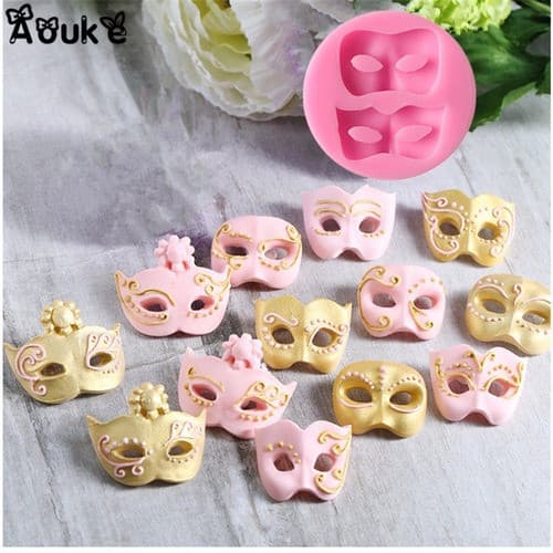 Molde De Silicone Máscara De Carnaval Confeitagem Biscuit