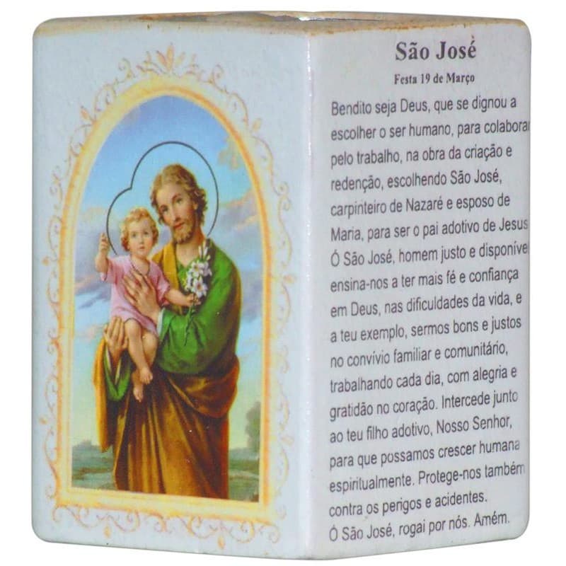 Enfeite Decorativo São José Com Suporte Velas