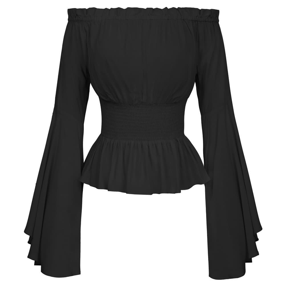 2023 novo party europeu e americano de mangas compridas mulheres renascentistas blusa medieval