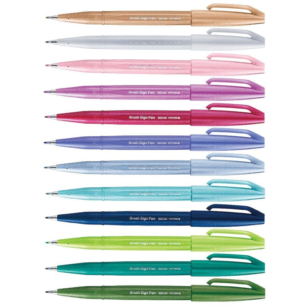 Caneta Ponta Pincel Brush Sign Pen SES15C - Pentel