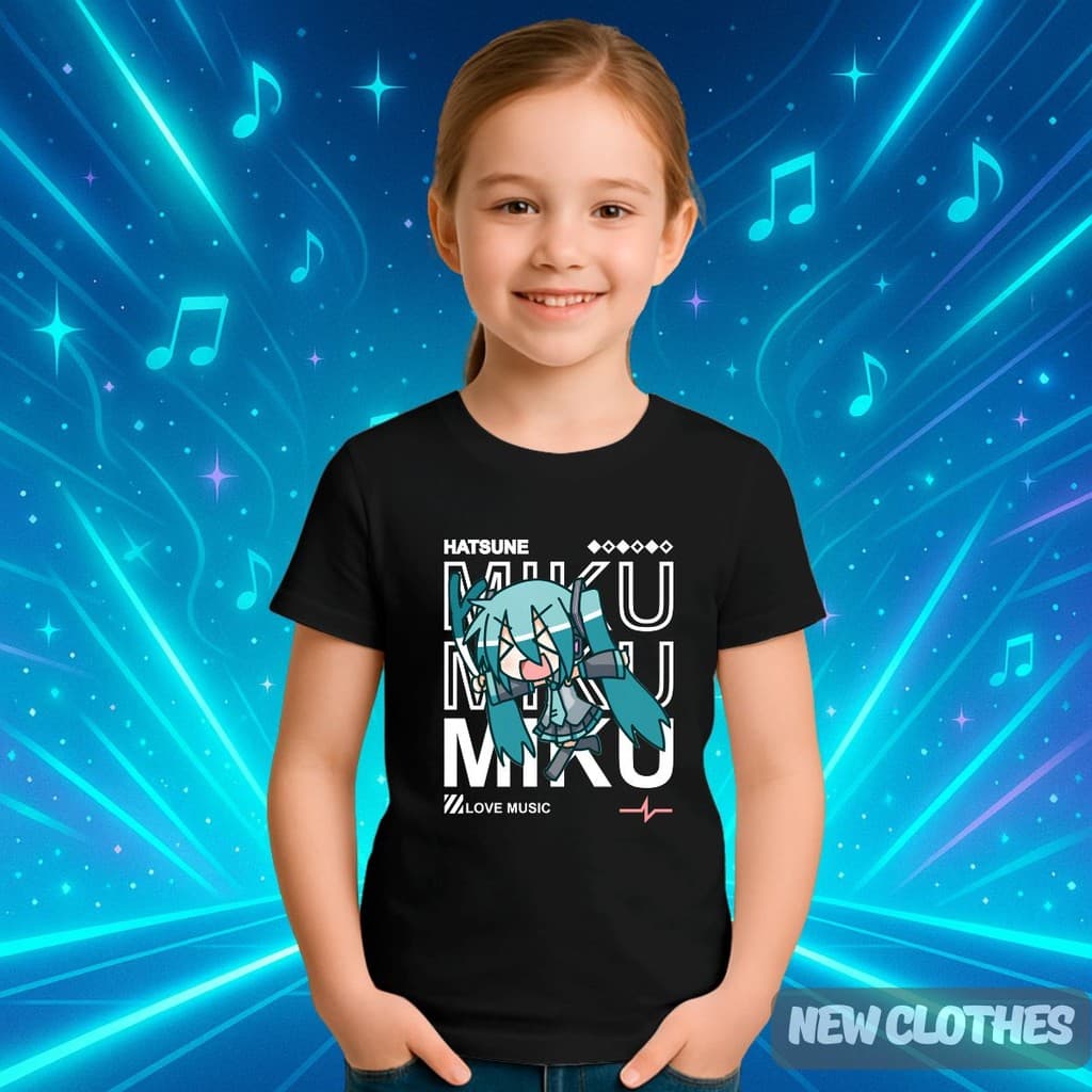 Camiseta Infantil Hatsune Miku Vocaloid Rin Len Luka Crypton Future Saki Fujita