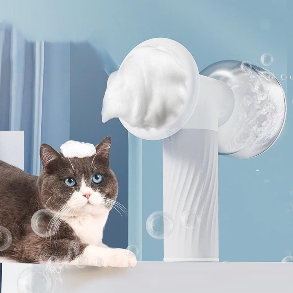 Escova de Banho com Dispensador de Sabonete Escova de Massagem Automática para Gatos e Cães