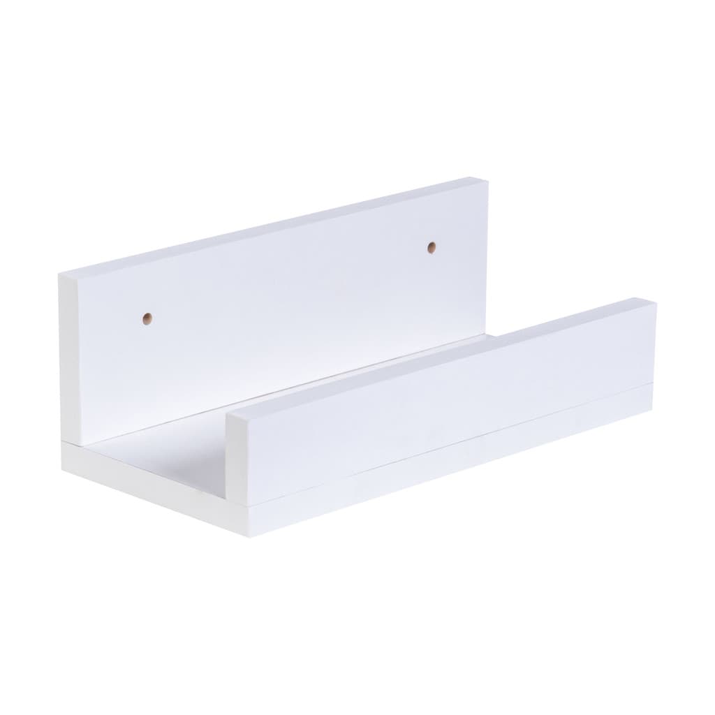 Prateleira Canaleta MDF Branco 30cm Porta Quadros Fotos Esmalte Enfeites