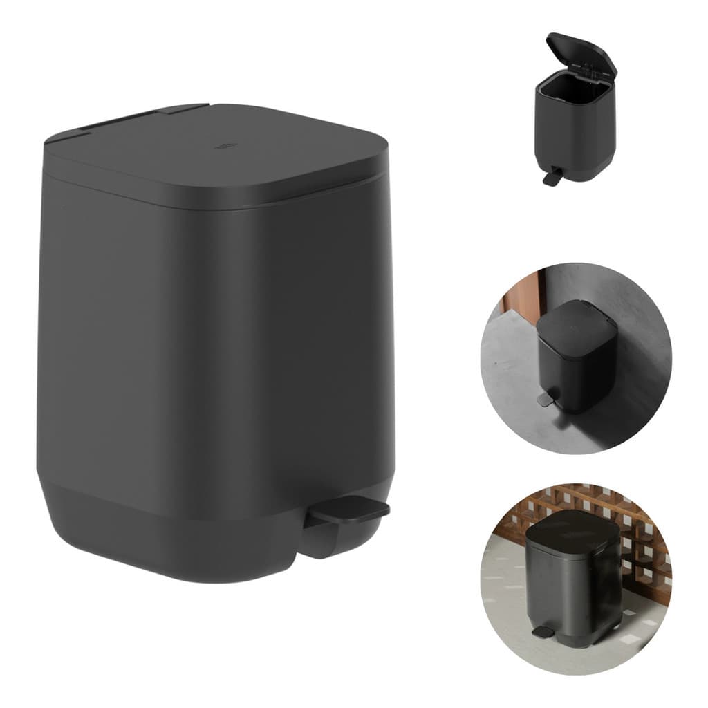 Lixeira De Pedal Ou 6l Linha Aura Sistema De Amortecimento com acabamento fosco