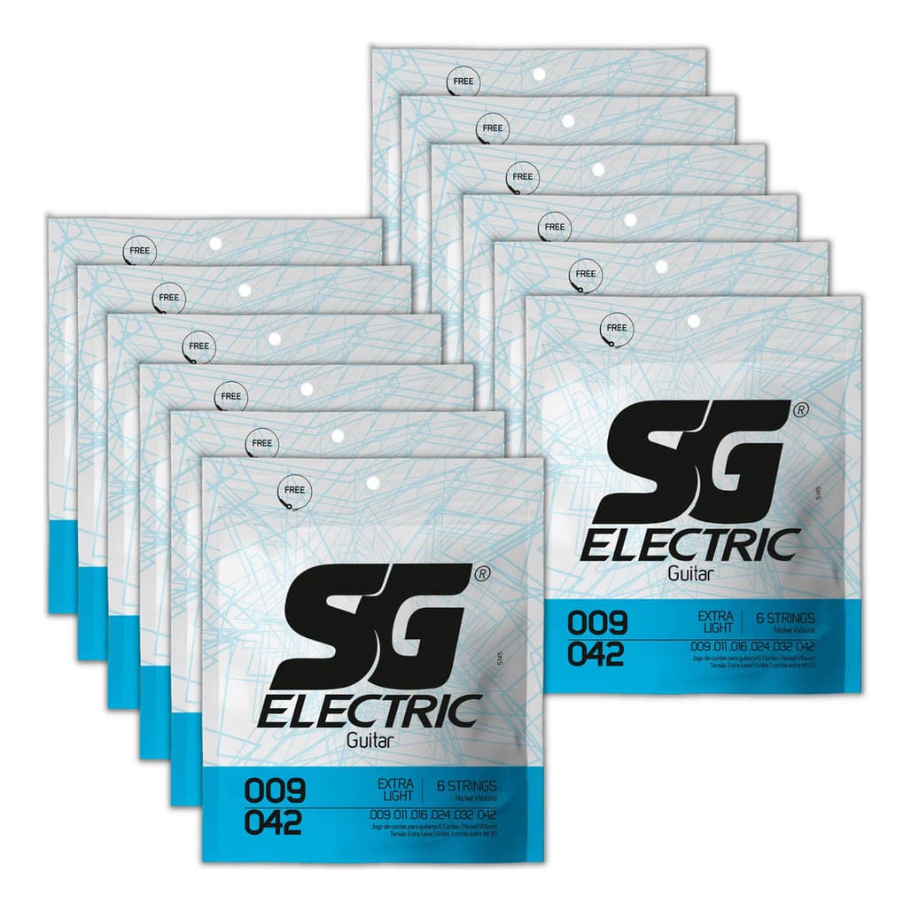 12 Encordoamentos Profissional Guitarra Sg Bronze 009-012