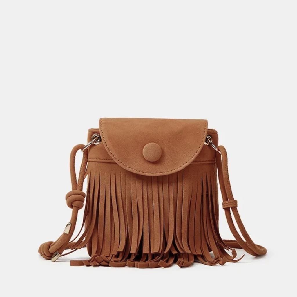 Bolsa Franja Camurça Rodeio Alça de Mão e Transversal Grande Boho Estilosa