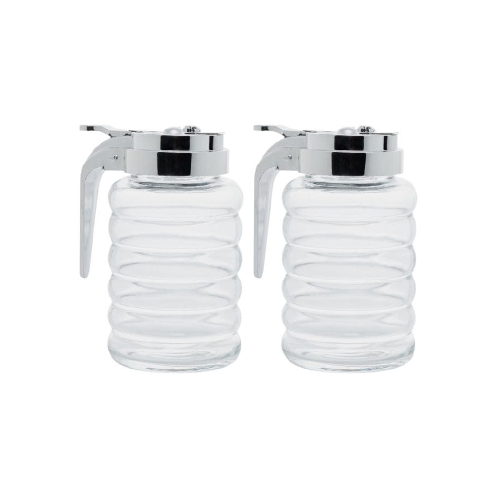 Potes De Vidro Com Tampa Plástica Cromada Açucareiro Meleira Melado 280ml Transparente Saleiro