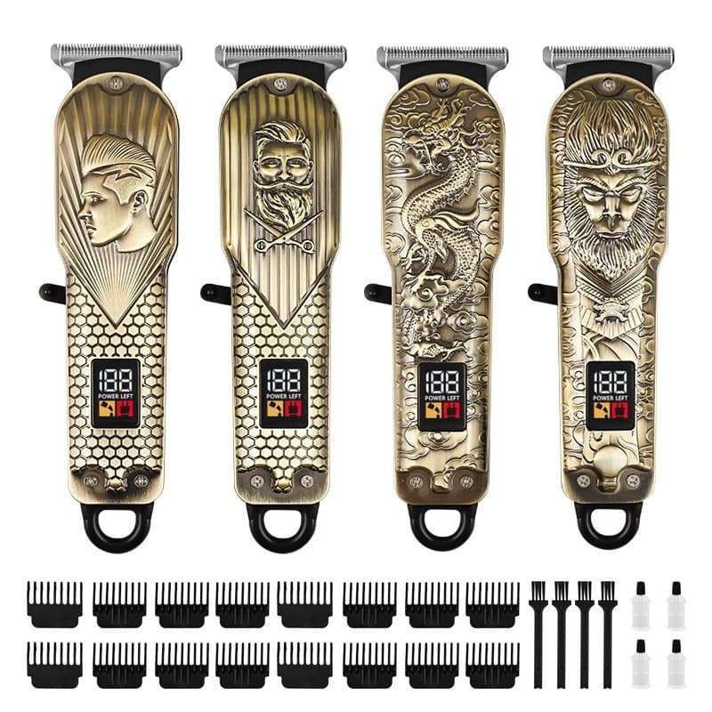 Máquina De Cortar Cabelo Metal Profissional Smart Lcd Barbeador Elétrico dedicada SemFio Para Homens