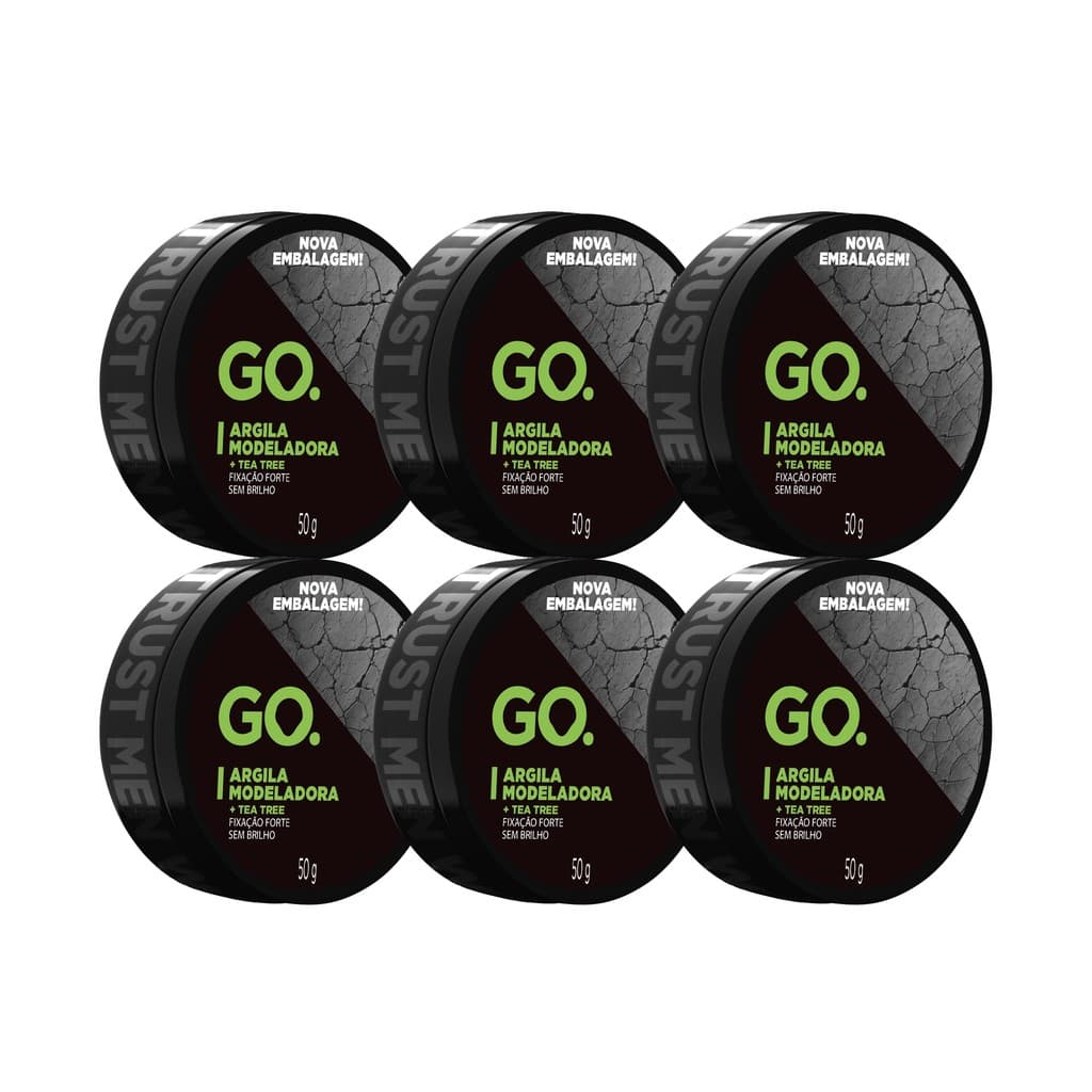 6 Argilas Modeladoras Go Man fixação forte efeito matte