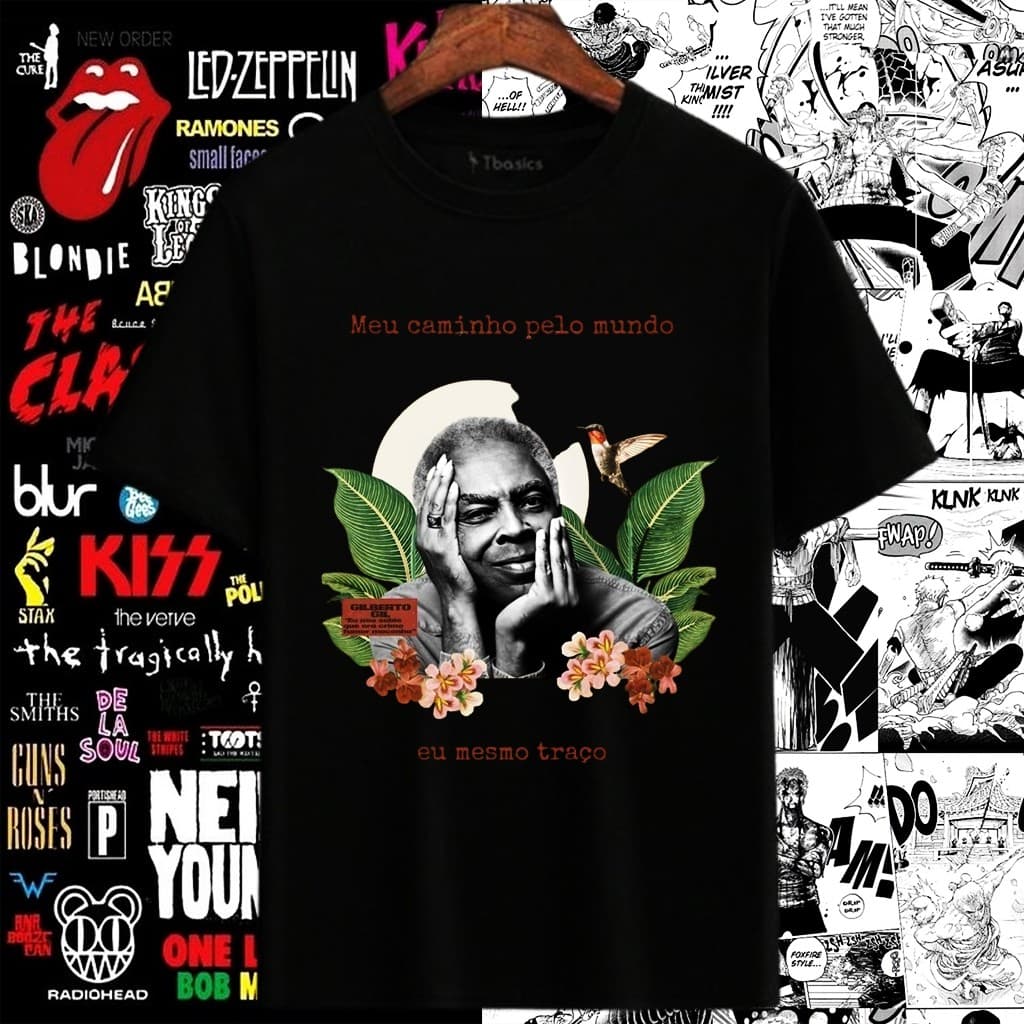 Camisa Gilberto Gil Mpb meu caminho pelo mundo
