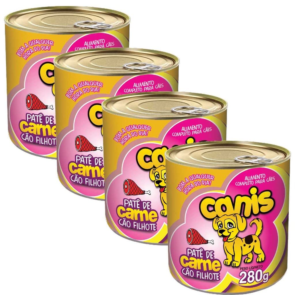 Ração Sache Para Cachorro Canis Filhote Carne 280g Kit 4un