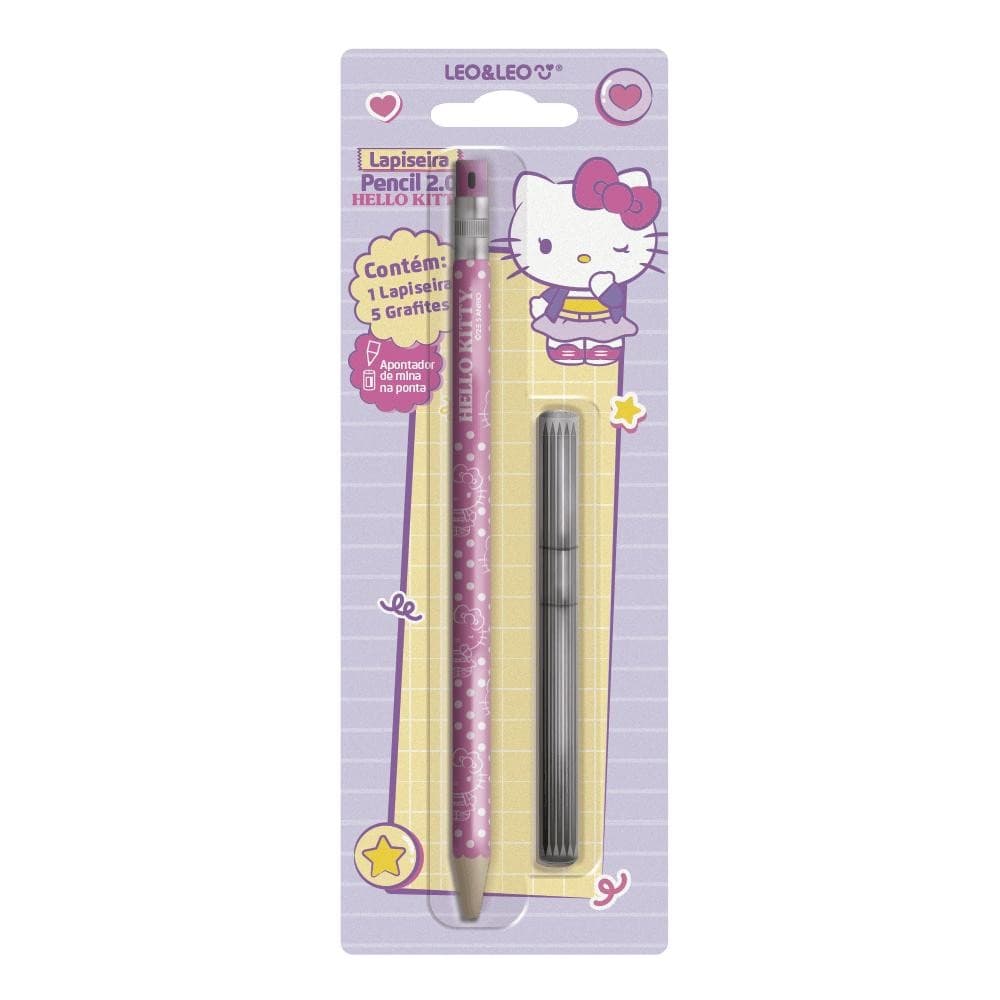 Lapiseira Pencil 2.0 + 5 Grafites Hello Kitty - Leonora