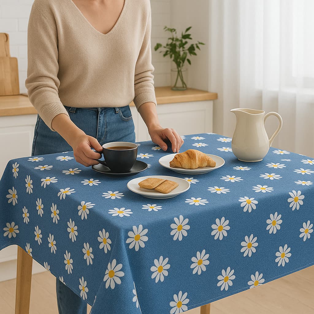Kit 6 Toalhas de Chá Oxford 70x70cm Estampas Sortidas para Mesa Quadrada Cozinha Casa Decoração Fácil Limpeza