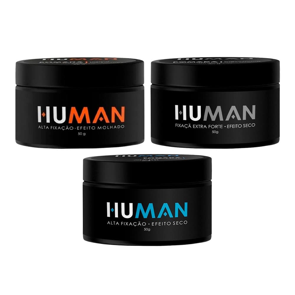 Pomada Modeladora Fixadora Cabelo Efeito Matte Seco Molhado Extra Forte Human 50g