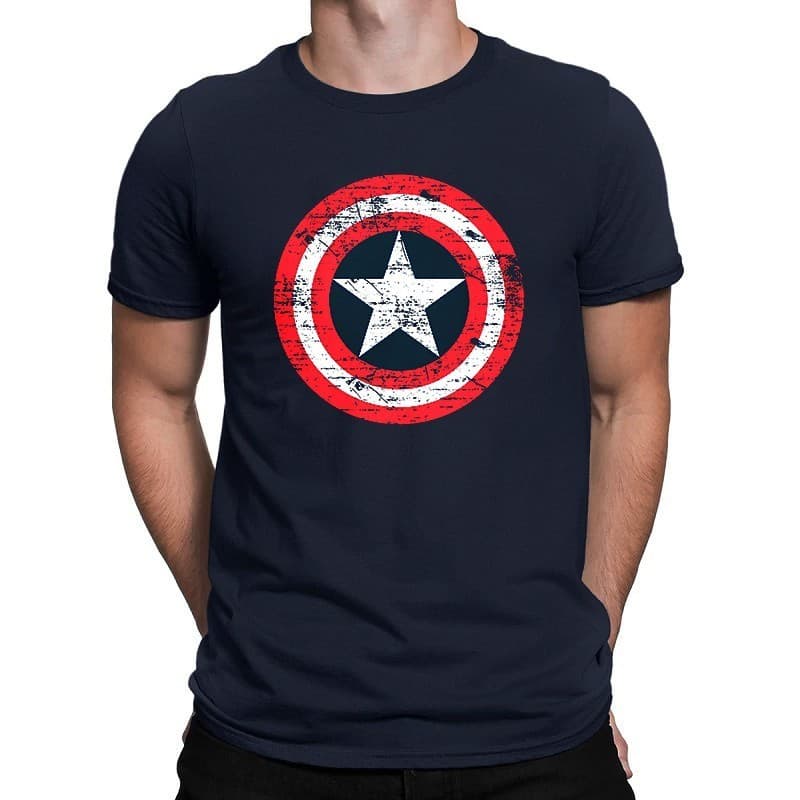 Camiseta Capitão América Marvel Escudo Estilizado Envio Rapido.