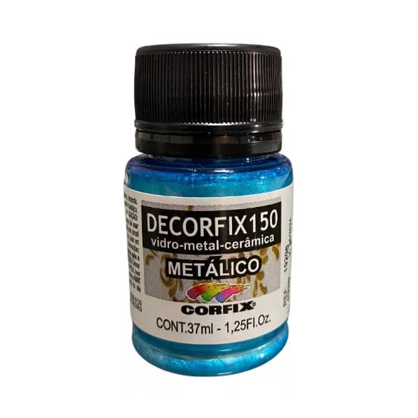 Tinta Decorfix 150 Metálica Corfix - 406 Azul Tifany (37 ml)