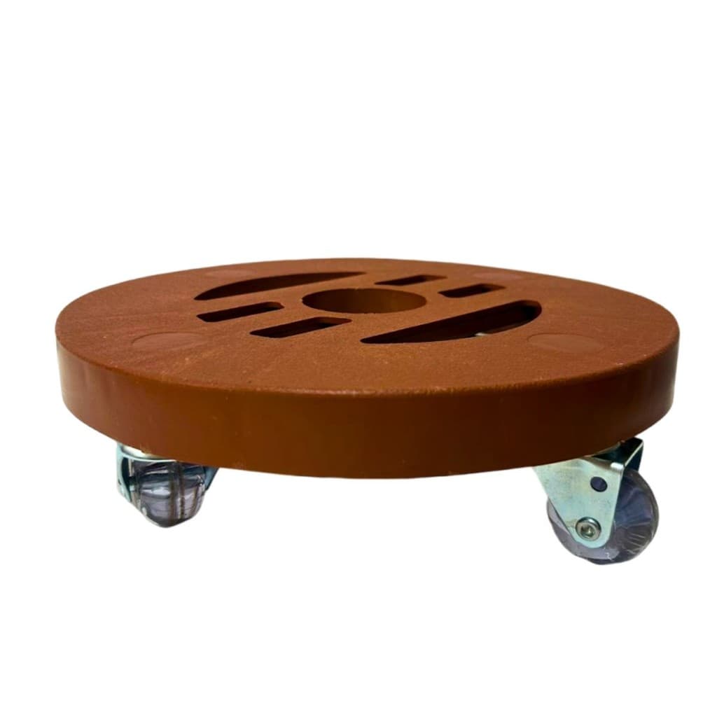 Suporte Para Vaso de Planta Redondo com Rodinhas de Gel 24cm Suporta 80kgs