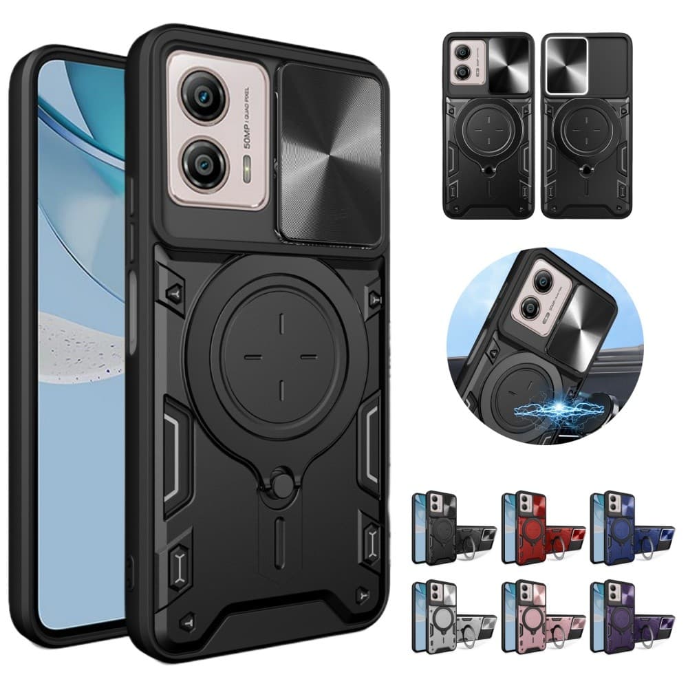 Para Motorola MOTO Edge 70 60 50 Fusion G06 G56 G86 G15 G35 G55 G75 G85 G54 G84 Magnético Rotat Câmera Slide Protetor An