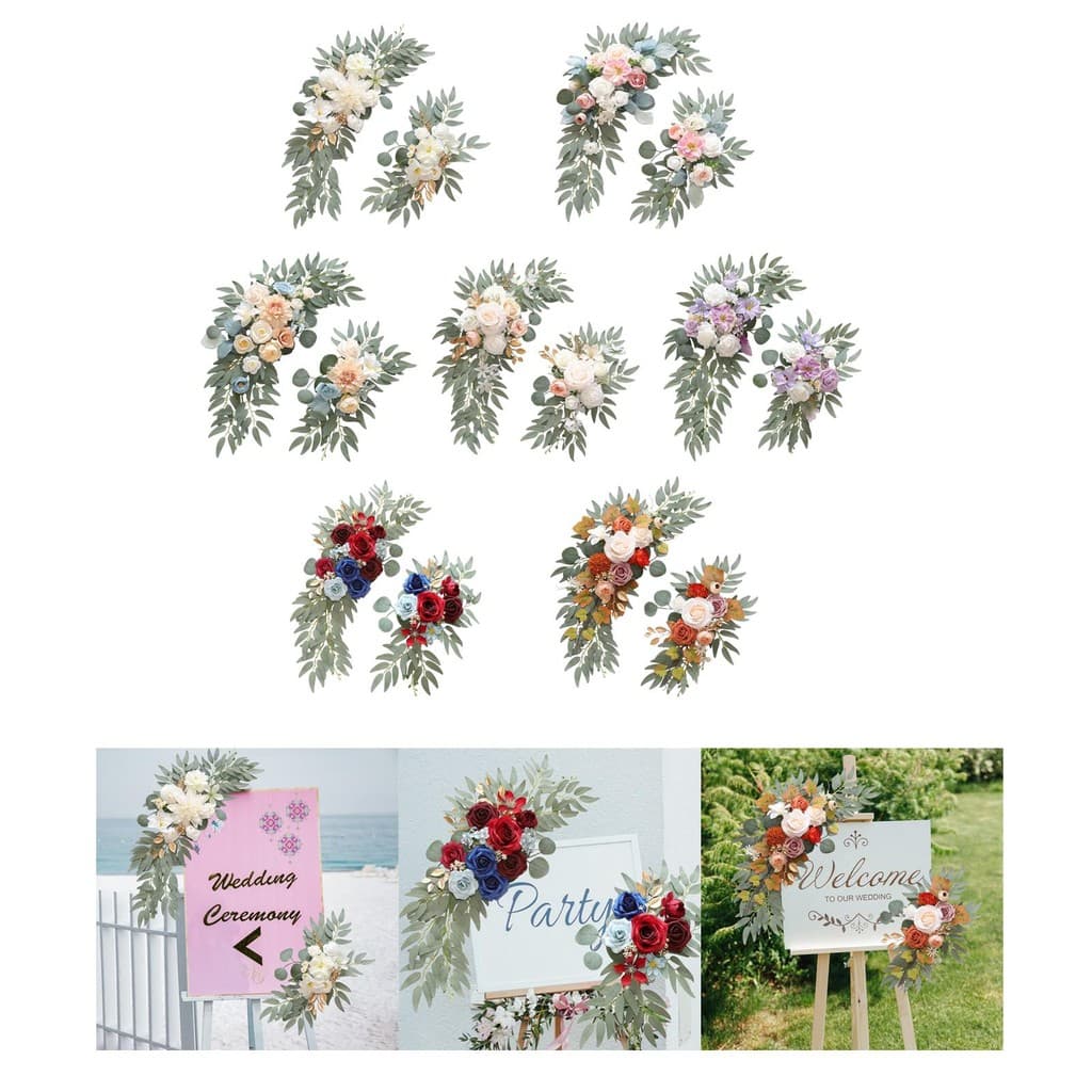 [baosityw8] 2 Peças De Arco De Casamento Flores De Canto Arranjo Floral Rústico Brindes