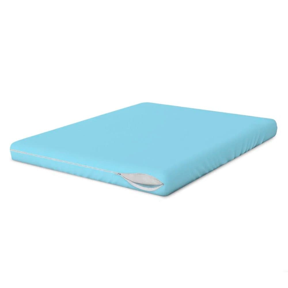 Capa Colchão Casal Azul com Zíper Proteção Higiene