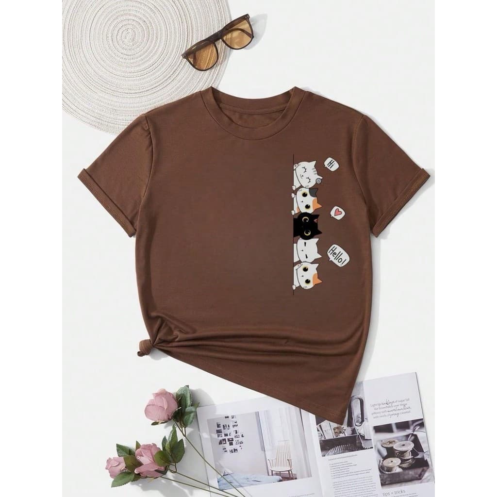 Camiseta T-shirt Pets Gatinhos Fofos Fofinho Tendencia Babylook 100% Algodão