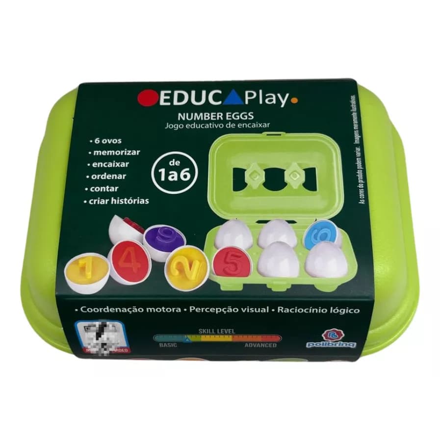 Brinquedo de Encaixe de Ovos Formas e Cores c/ 6 - Polibrinq