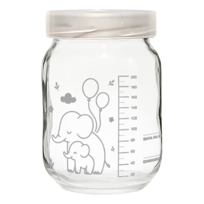 Kit 4 Potes Para Leite Materno C/ Graduação 200ml - Elefante