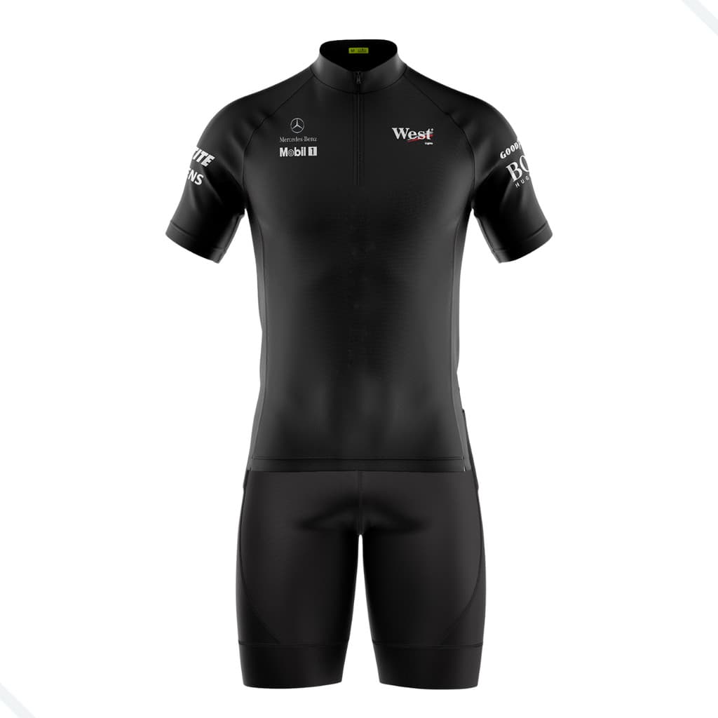 CONJUNTO CICLISMO MASCULINO BERMUDA E CAMISA PRETO UV 50+