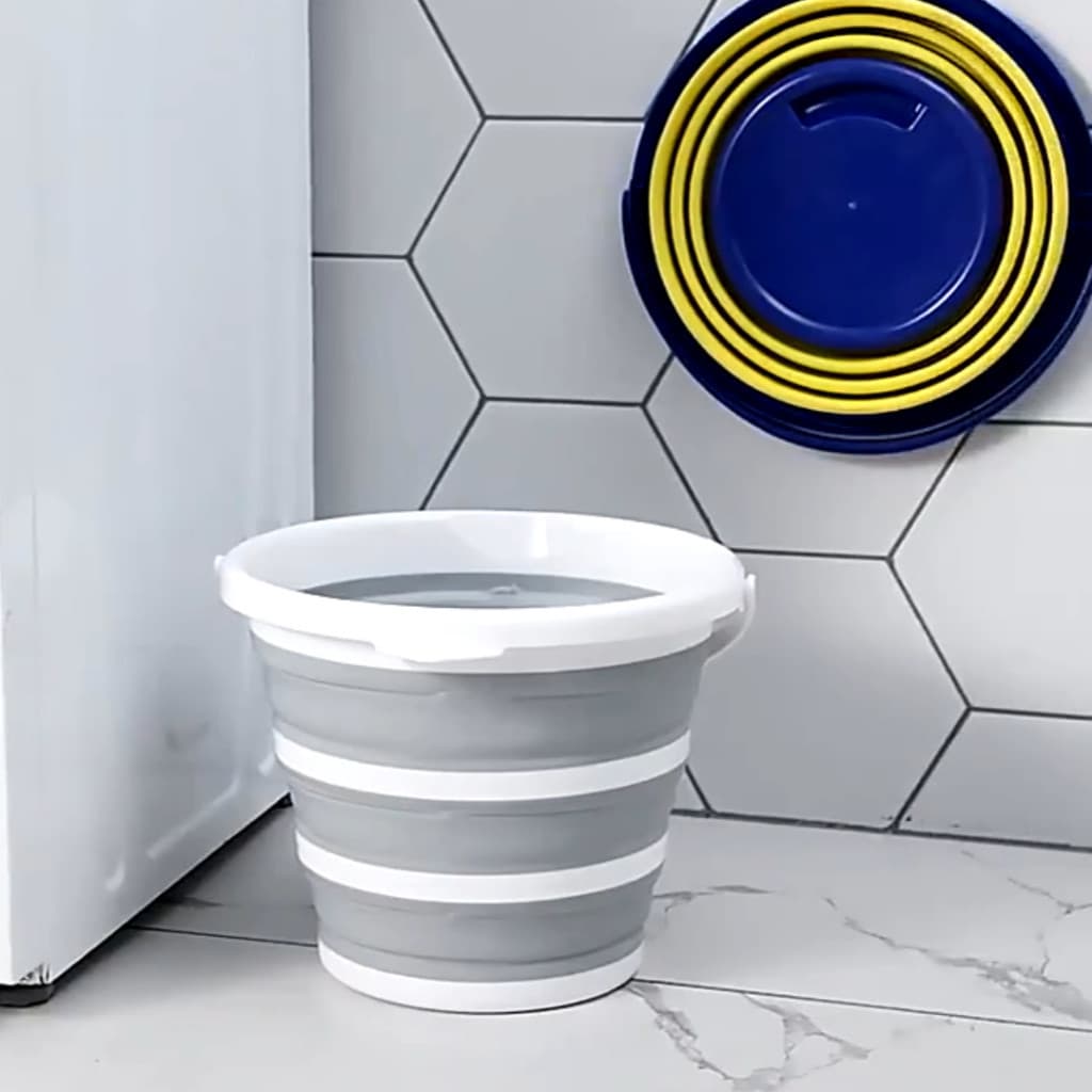 Balde Retrátil Silicone 10 Litros Lavar Roupas com Alça Lavanderia Apartamento ocupa Mínimo Espaço