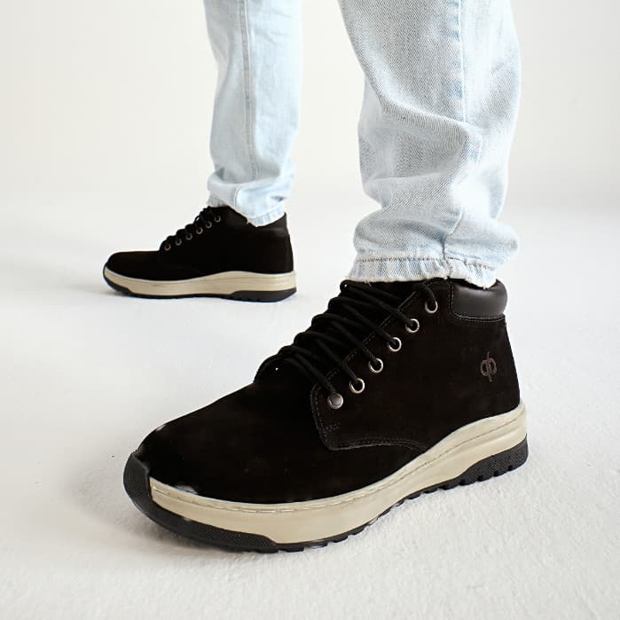 Bota tenis Quebec Ranger em Couro legitimo nobuck cadarço sola borracha confortavel