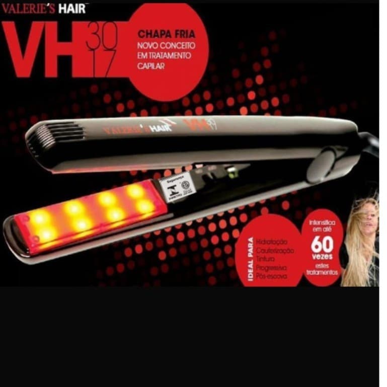 Valerie's Hair Prancha/Chapinha Fria De Cabelo Com Ultrasom Infravermelho Vh3017 Preta Bivolt