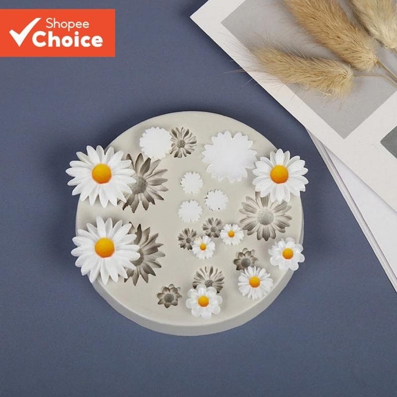 Daisy Crisântemo Selvagem Flor Forma Silicone Molde De Cozimento Fondant Ferramentas De Decoração Do Bolo Resina