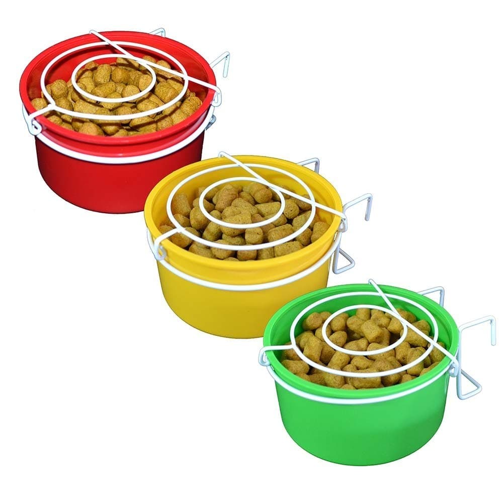 3 Caneca Comedouro Bebedouro Aves Passaros Com Grade 500ml