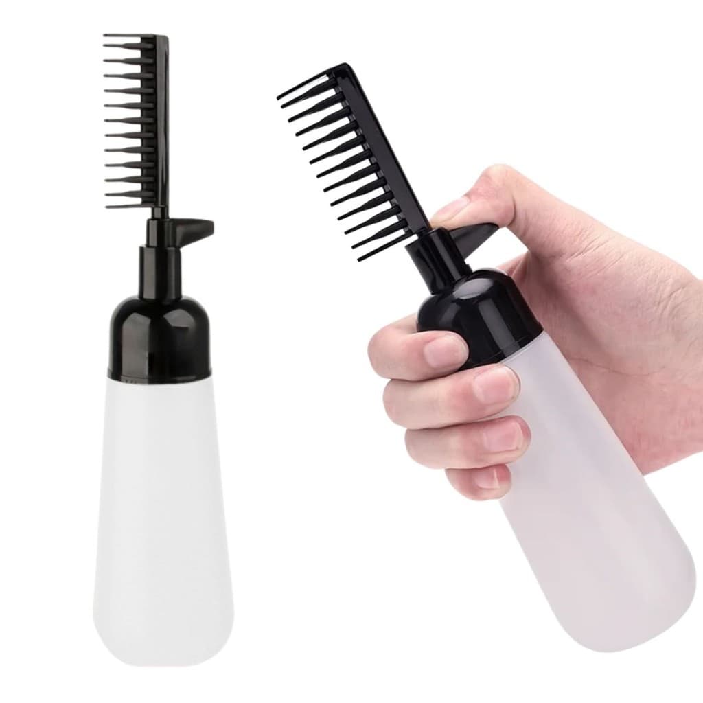 Frasco Pente Aplicador de tinta e Óleo para Cabelo Plastico