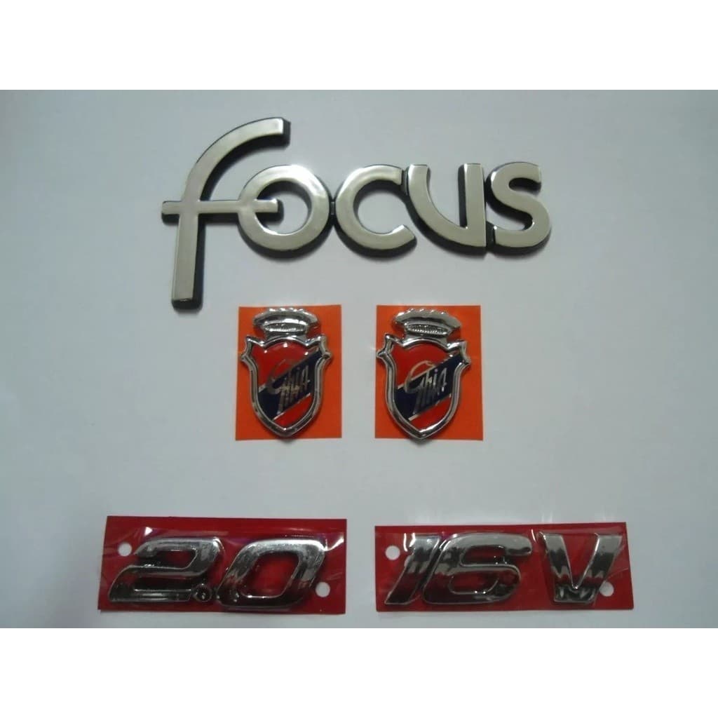 Kit Emblemas Ford Focus + 2.0 + 16v + 2 Brasão Ghia