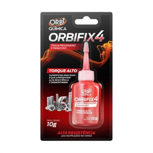 Trava Parafuso Vermelho Torque Alto OrbiFix4 Trava Rosca Trava Prisioneiro Adesivo Cola Anaeróbica
