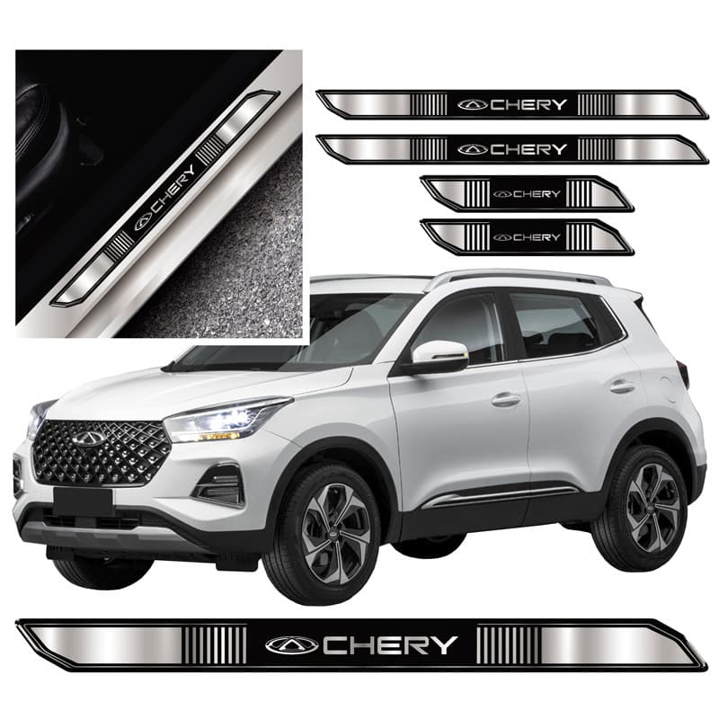 KIT JOGO SOLEIRA PROTETOR CARRO CHERY RESINADO