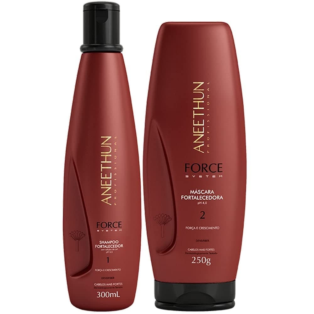Kit Shampoo 300ml + Máscara 250ml Force System Aneethun