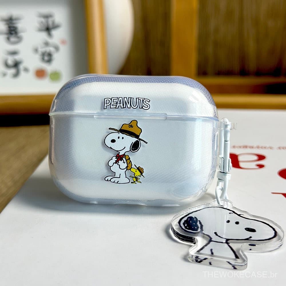 Capa de Fone de Ouvido Cartoon Snoopy para Airpods4 Pro Segunda Geração Terceira Geração Proteção Bluetooth Sem Fio Anti