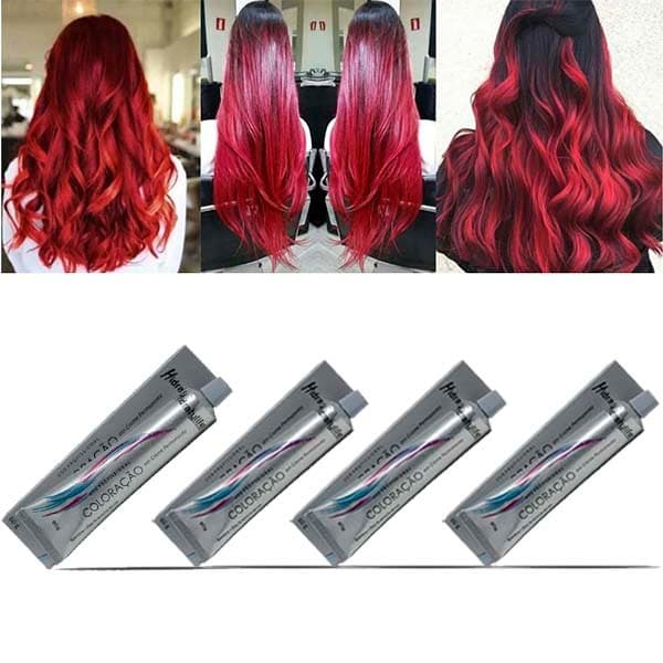Kit 04 Tinta Coloração Vermelho Intenso 66.66 Mairibel 60g