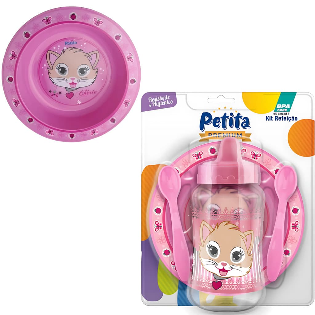 Kit Refeição Infantil Prato Copo de Treinamento com Válvula