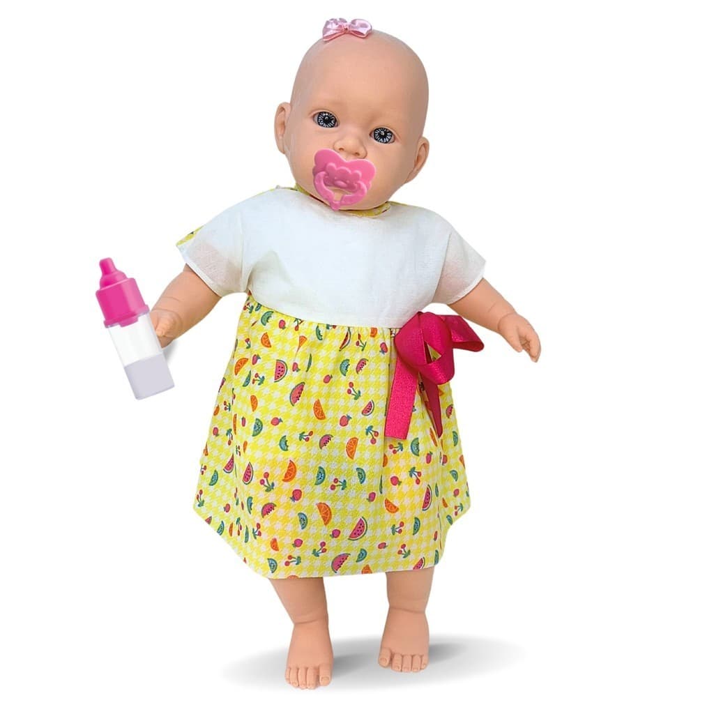 Boneca Grande Gabi para Criança Realista c/ Mamadeira Magica