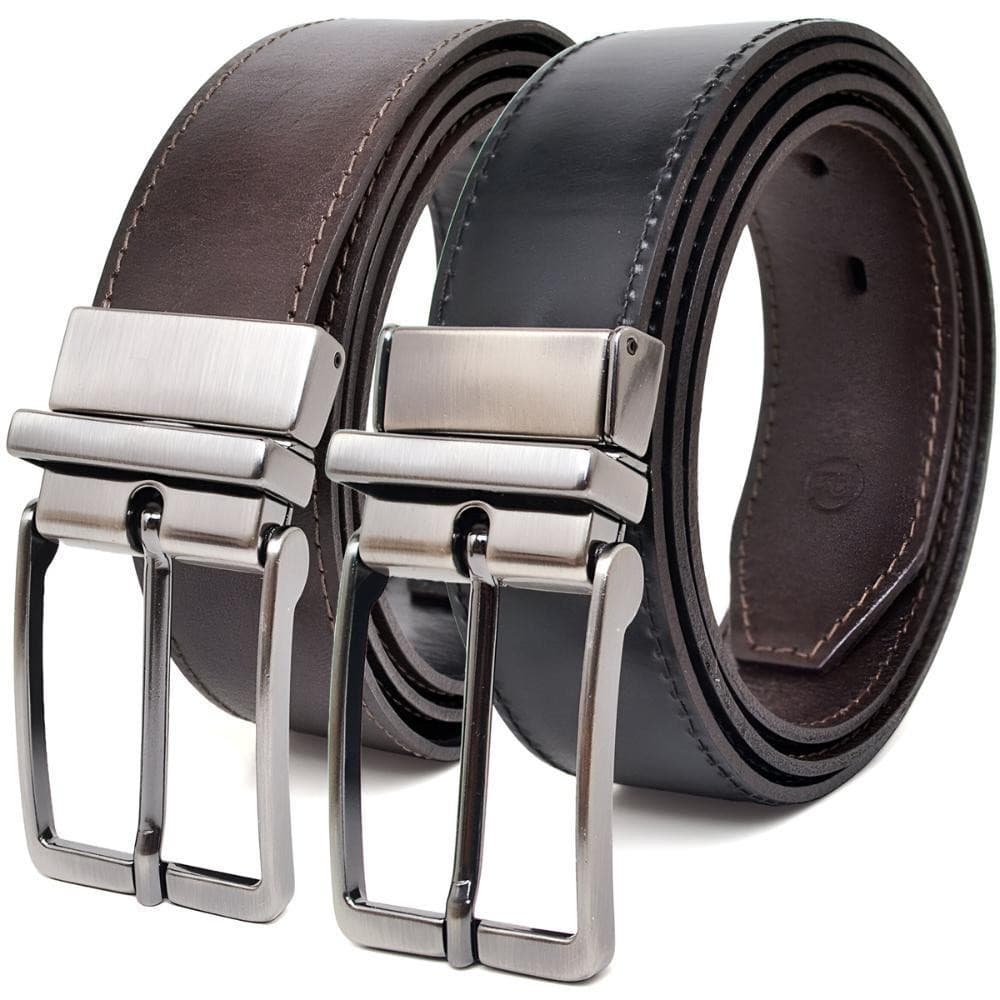 Cinto Masculino 2 Em 1 Dupla Face Casual Moderno 100% Couro Legítimo