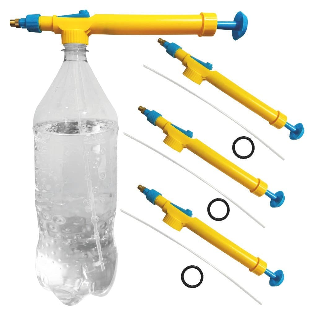 Kit 3 Pulverizadores Garrafa Pet Portátil Manual Borrifador Pressão Bico Regulável Regador Aplicador