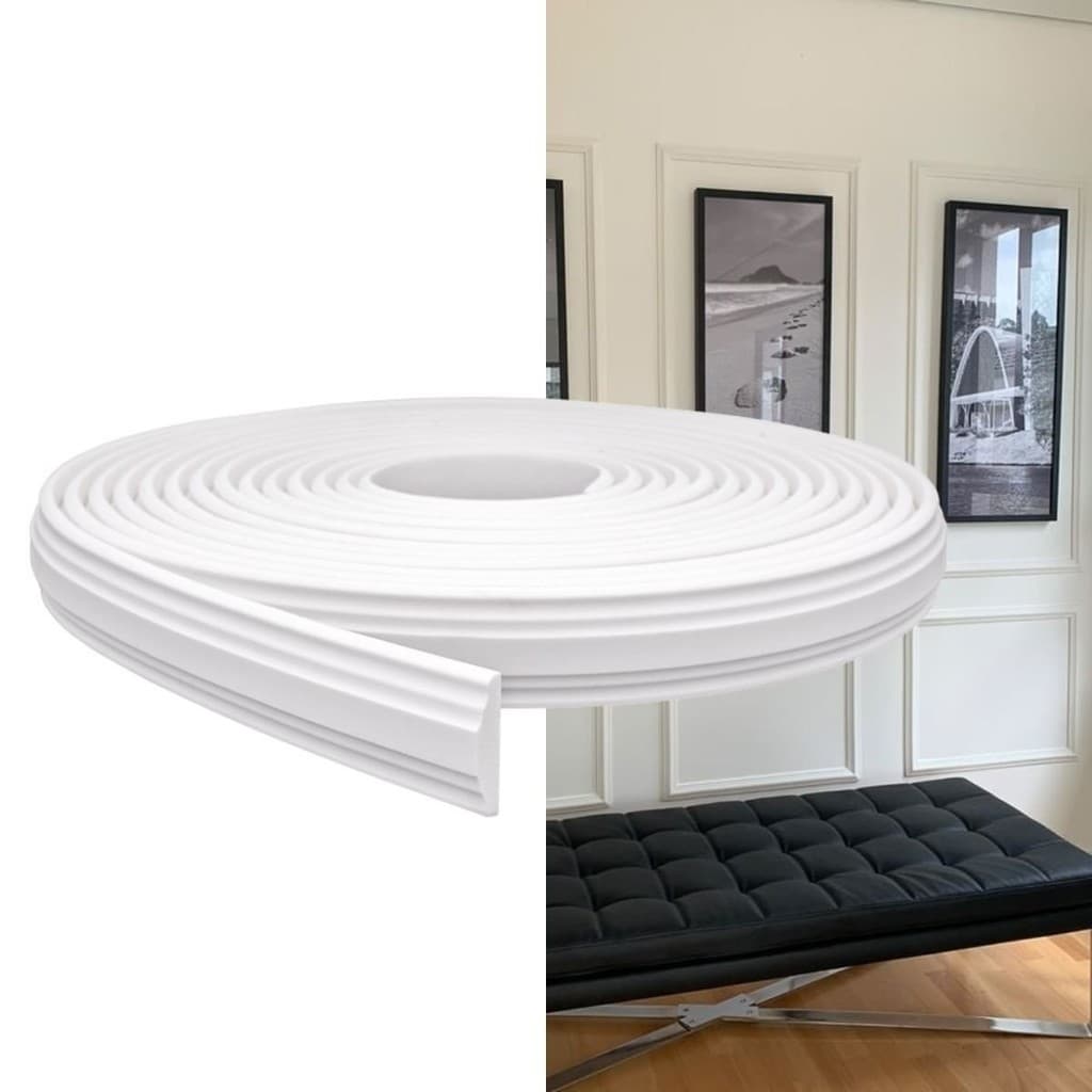Rodameio Boiserie Moldura EVA Autocolante Flexível 3,8cm Rm61 - 10 Metros