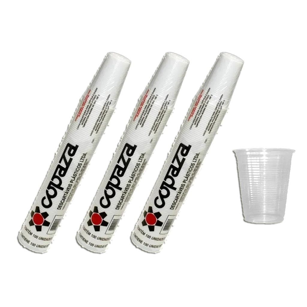 Copo Plastico 180ml Branco Pacote C 100u Kit 3
